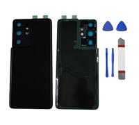 Galaxy S21 Ultra Verre arrière de rechange pour Samsung Galaxy S21 Ultra 5G G998 6,8" avec lentille d'appareil photo, ruban adhésif pré-installé + outils (Noir)