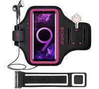 Galaxy S7 Edge/S8/S8 + Brassard, Jemache Gym Courir Sport Arm Band pour Samsung Galaxy S8/S7 Edge/S8 Plus avec clé/cartes de visites (Coque SPIGEN adaptée) Sangle de rallonge de 14 cm - Jogging d'exercice, rose