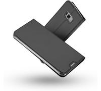 Galaxy S8 Case, Ultra Slim Premium Pu Leather Wallet Flip Case [Shockproof Tpu] [Full Protection] Protective Folio Case For Samsung Galaxy S8 (Grey-Black)