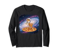 Galaxy Shiba Inu Dog Astronaut Pizza Space Animal Manche Longue