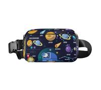Galaxy Solar Planets Pluto Venus Mars Jupiter Comet Skyrocket Astronaute Sac banane tendance pour homme et femme Sac de poitrine étanche avec sangle réglable pour cyclisme, randonnée, gym, Galaxie
