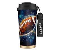Galaxy Space American Football Tasse à café à double paroi en acier inoxydable 316 durable, isolée et élégante pour les amateurs de café et de thé