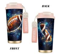 Galaxy Space American Football Tasse à café à double paroi en acier inoxydable 316 durable, isolée et élégante pour les amateurs de café et de thé