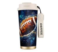 Galaxy Space American Football Tasse à café à double paroi en acier inoxydable 316 durable, isolée et élégante pour les amateurs de café et de thé