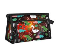 Galaxy Space Dinosaur Trousse de maquillage de voyage pour femmes, hommes, garçons, filles, enfants, multi-usages, trousse de toilette, trousse de toilette, organiseur, Couleur, L, Organiseur de sac