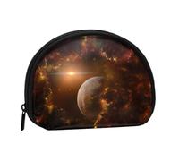 Galaxy Space Planet Mini porte-monnaie à fermeture éclair, petit organisateur de voyage avec imprimé intégral, tissu polyester durable, pochette compacte pour pièces de monnaie, clés