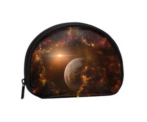 Galaxy Space Planet Mini porte-monnaie à fermeture éclair, petit organisateur de voyage avec imprimé intégral, tissu polyester durable, pochette compacte pour pièces de monnaie, clés