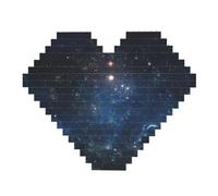Galaxy Space Puzzle en forme de cœur en forme de brique 3D Décoration intérieure 82 pièces