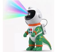 Galaxy Star - Veilleuse de projection astronaute dinosaure projecteur spatial avec minuterie, télécommande, 8 modes d'éclairage, effets de nébuleuse verte pour décoration de plafond