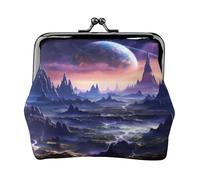 Galaxy Stars Hills - Porte-monnaie compact pour femme avec serrure imperméable pour cadeaux de voyage, Noir , Taille unique, Sac à dos décontracté