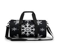 Galaxy Tiger Petit sac de sport de voyage avec compartiment pour homme et femme, Flocon de neige blanc, 17.7in/9in/9in