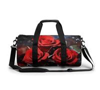 Galaxy Tiger Petit sac de sport de voyage avec compartiment pour homme et femme, Roses rouges romantiques, 17.7in/9in/9in