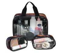Galaxy Universe Planet Trousse de maquillage de voyage pour homme et femme - 3 grandes trousses de toilette translucides, couleur, L, Trousse de maquillage