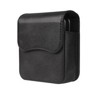 Galaxy Z Flip 6/5/4/3/2/1 Sac de Ceinture Cuir Noir, Pochette de Ceinture Cuir avec Porte-carte pour Homme Coque Sac Banane avec Boucle de Ceinture Compatible avec Huawei P50 Pocket/Motorola RAZR 5G