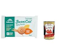Galbusera BuoniCosì Lot de 6 biscuits sans sucre ajouté avec œufs italiens frais 330 g + Italian Gourmet polpa 400 g