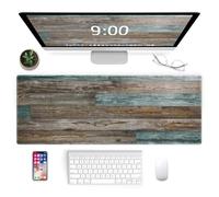 Galdas Tapis de Souris de Jeu Vintage à Motif Grain de Bois XXL XL Grand Tapis de Souris Long et étendu Tapis de Souris en Caoutchouc antidérapant Bords Cousus Tapis Fin (80 x 30 x 0,3 cm)