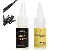Gale de réparation de canne à pêche 2 pcs, 10 ml de tige de pêche transparente colle époxy, colle de réparation de canne à pêche bricol