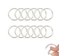 Galenecx 12 Pièces Mousquetons Ronds, Mousquetons Rond Alliage de Zinc, Rond Mousqueton 48mm, Trousseau Grand, Mousqueton, pour Sac Main, Bricolage, Artisanat, Résistant Corr（Argent）