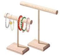 Galenecx 2 Pièces Présentoir à Bijoux en Bois, Presentoir Boucle D'oreille, Porte Bracelet, Porte Bijoux pour Ranger Boucles D'oreilles, Colliers, Bracelets et Bagues