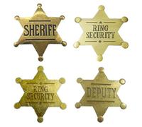 Galenecx 4 Pièces Etoile Sheriff, Métal Hexagramme Épingle De Badge Badge, Vintage Épinglettes pour Décoration de Fête de Cow-boy, Jeu De Rôle, Décoration D'Halloween
