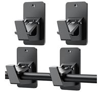 Galenecx 4 Pièces Supports De De Tringle À Rideau, Support Tringle à Rideaux Auto-Adhésif Salle de Bains, Support Rod Rideaux sans Percage, pour Salle de Bain, Chambre, Salon, Cuisine(Noir)
