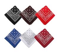 Galenecx 6 Pièces Bandanas, 55 x 55 cm Bandanas avec Motif Paisley, Bandana Unisexe pour Hommes et Femmes, Foulard Carré, Décoration Rétro Style, Pour La Tête, Le Cou, Les Bras
