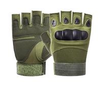 Galenecx Gants Tactiques Demi-Doigts, Gants de Moto, Gants Tactique Militaire, Gloves sans Doigts Antidérapants, pour Sports De Plein Air Cyclisme Moto Randonnée Escalade Camping(Vert)