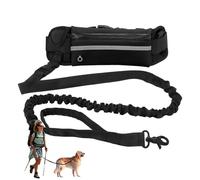 Galenecx Laisse canicross Chien, 125-220cm Laisse de Jogging Élastique | Laisse Mains Libres Rétractable Réglable, Sac Banane Étanche, Reflective Design, pour Voyage et Randonnée