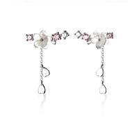 Galenecx Rose Boucles d'Oreilles Fleurs, Fabriqué en Alliage Résistant à L'Usure Boucles d'Oreilles Femme, Fleurs de Cerisier Boucle Peut Être Utilisé Comme Cadeau pour Une Petite Amie ou Une Mère