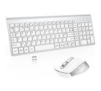 GALENMORO Ensemble clavier et souris sans fil QWERTY UK USB compact taille trompeur Ergomic Slim silencieux silencieux profil bas portable avec pavé numérique et souris combos pour ordinateur PC