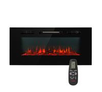Klarstein Cheminée Electrique Encastrable, Chauffage Electrique de 1800W, Fausse Cheminée Decorative Murale avec Effet Flamme en LED, Télécommande Inclus, Programmable, Minuterie, Thermostat Réglable