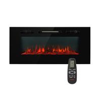 Galeras 1800W 102cm Cheminée électrique murale Noir