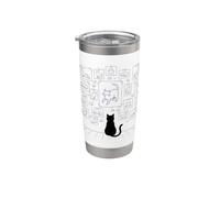 Galerie de chats murale pour chats - Art Musée - Dessin pour amoureux des chats Gobelet isotherme en acier inoxydable double paroi