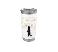 Galerie de chats murale pour chats - Art Musée - Dessin pour amoureux des chats Gobelet isotherme en acier inoxydable double paroi