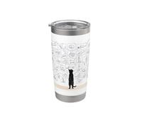 Galerie de chats murale pour chats - Art Musée - Dessin pour amoureux des chats Gobelet isotherme en acier inoxydable double paroi