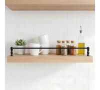 Galerie d'Étagère en Aluminium, Garde-Corps Antichute Décoratif pour Meuble | Structure stable avec support intermédiaire empêchant la chute des objets(Bamboo Ball Black,32in/81.3cm)