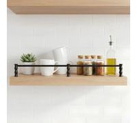 Galerie d'Étagère en Aluminium, Garde-Corps Antichute Décoratif pour Meuble | Structure stable avec support intermédiaire empêchant la chute des objets(Bamboo Black,16in/40.6cm)