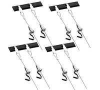 Galerie Lot de 2/4 Kit complet de tringle à photos avec crochets et embouts pour décoration d'intérieur, musées, espaces publics, système de suspension de photos Cliprail (noir, câble de 2,5 m et 1
