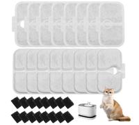 Galerie SV 32 Pièces Filtre de Fontaine à Eau pour Chat Emballé pour Fontaine à Eau pour Petlibro Chat PLWF105/PLWF115/PLWF005,16 Cartouches Filtrantes et 16 Eponges en Mousse