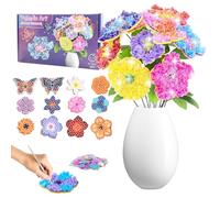 Galerie SV Ensemble de Bricolage pour les Enfants de 6-4-5 ans, Bouquet De Fleurs Avec Paillettes, Bricolage Flower Poke in Art Foil Artisanat Kit Créatif Pour Fille Mallette De Bricolage