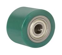 Galet 82 x 60 Polyuréthane SILENCIEUX SOFT VERT, corps acier - Alésage (AL) : 20 mm