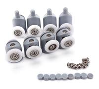 Galet ajustables Dual Rouleau Roulette Roue Porte Douche Salle de Bain 25mm - Pack - Plastique - A platine