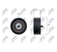 Galet de courroie trapézoïdale Matière plastique RNK-FR-070 NTY pour FORD