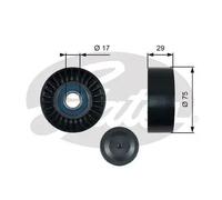 Galet de courroie trapézoïdale Matière plastique T36462 GATES pour VW