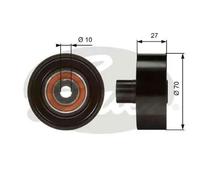 Galet de courroie trapézoïdale Métal T36051 GATES pour RENAULT LAGUNA I