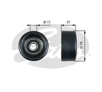 Galet de courroie trapézoïdale Métal T38028 GATES pour HONDA LAND ROVER DAIMLER