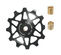 Galet de dérailleur arrière Haute Performance for VTT et vélos de Route, 12 dents/14 Dents, roulements céramiques(Black,12T)