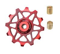 Galet de dérailleur arrière Haute Performance for VTT et vélos de Route, 12 dents/14 Dents, roulements céramiques(Red,14T)