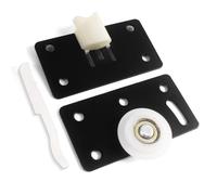 Galet de porte coulissante en nylon avec support en acier laminé à froid 85 x 45 mm Noir Hauteur réglable