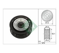 Galet enrouleur de courroie d'accessoire Schaeffler INA 532 0619 10